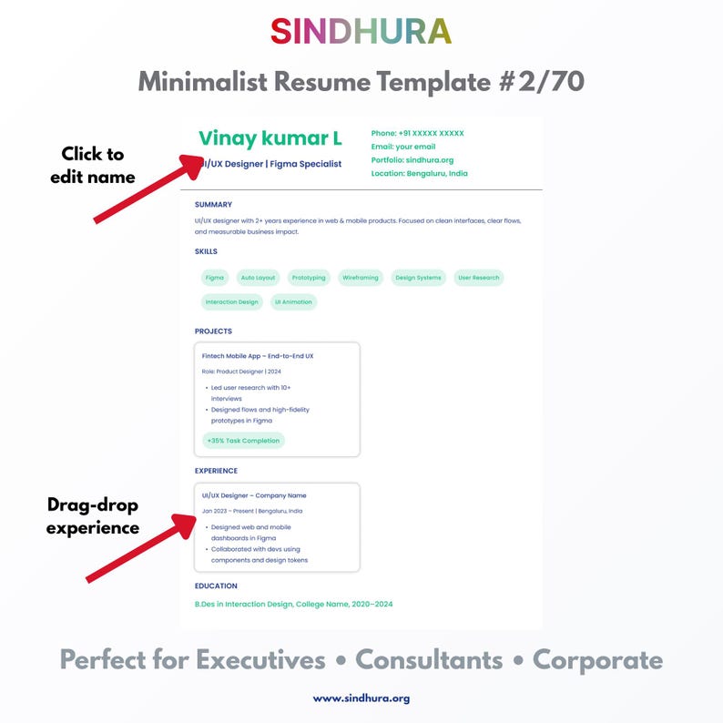 70 Resume Templates Bundle ATS Friendly Figma Word Instant Download ...