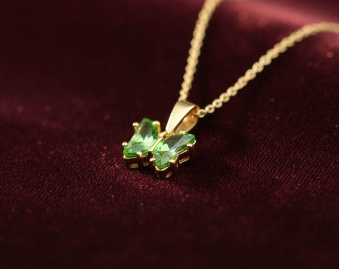 Featured listing image: Minimalist Butterfly Necklace, Elegant Gold Pendant for Everyday Wear, Chakra Necklace, Valentine's Day Gift