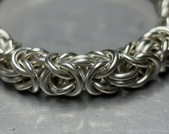 Pulsera Cleffer de inspiración bizantina • Pulsera de cadena trenzada gruesa • Para uso diario • Regalo para el Día de la Madre