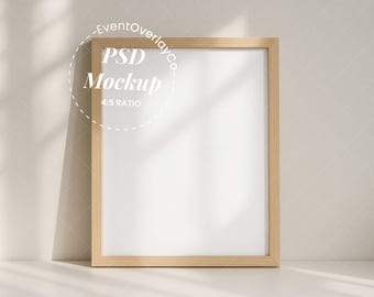 Scandinavian Frame Mockup PSD, Minimal Wall Art Mockup, 8x10 Vertical Frame Mockup, Neutral Home Decor Mockup, Instant Download