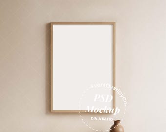 Minimal Frame Mockup PSD, Boho Wall Art Mockup, A3 Frame Mockup, Neutral Interior Mockup, A4 Poster Mockup, Instant Download