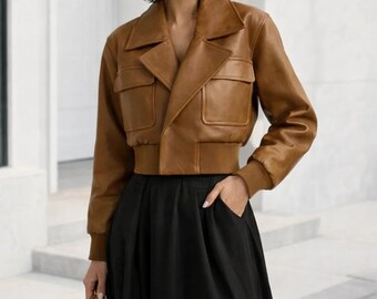 Women Brown Oversized Bomber Jacket