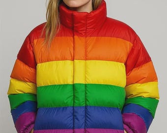 Rainbow Cozy Winter puffer Jacket