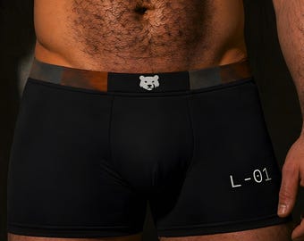 Turcobear L-01 Boxer Briefs Minimal Mens Underwear Support Pouch Black Premium
