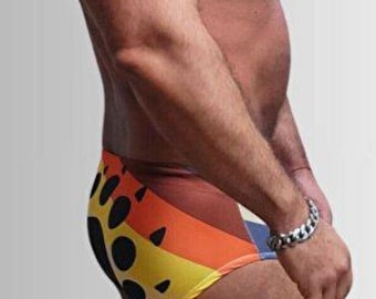 Mens Bear Swim Brief Low Rise Muscle Fit Gay Bear Swimwear Beachwear Turcobear