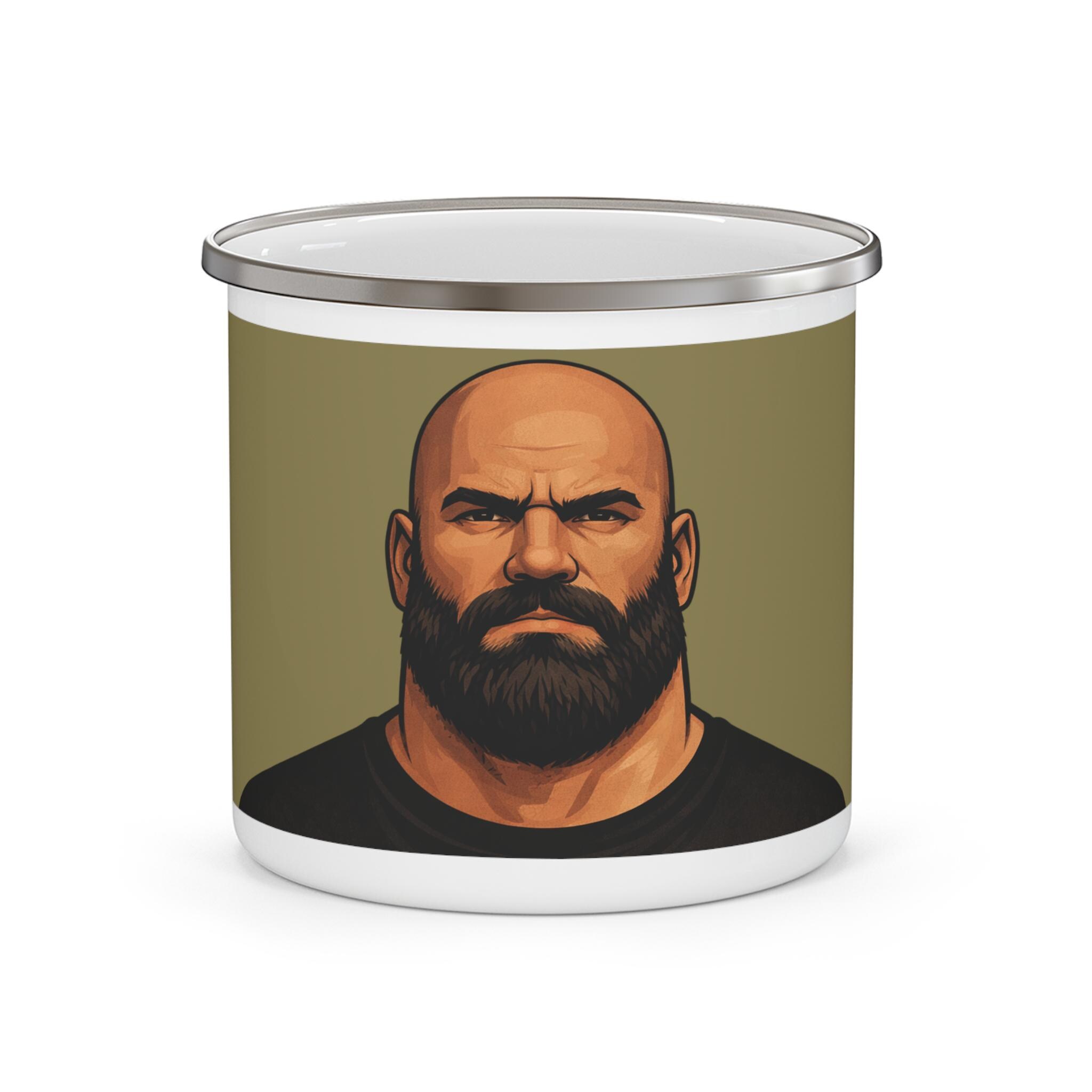 Turcobear Bearded Man Portrait Enamel Mug