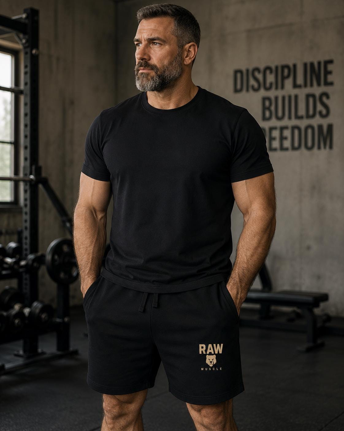 Raw Muscle Graphic Fleece Lounge Shorts