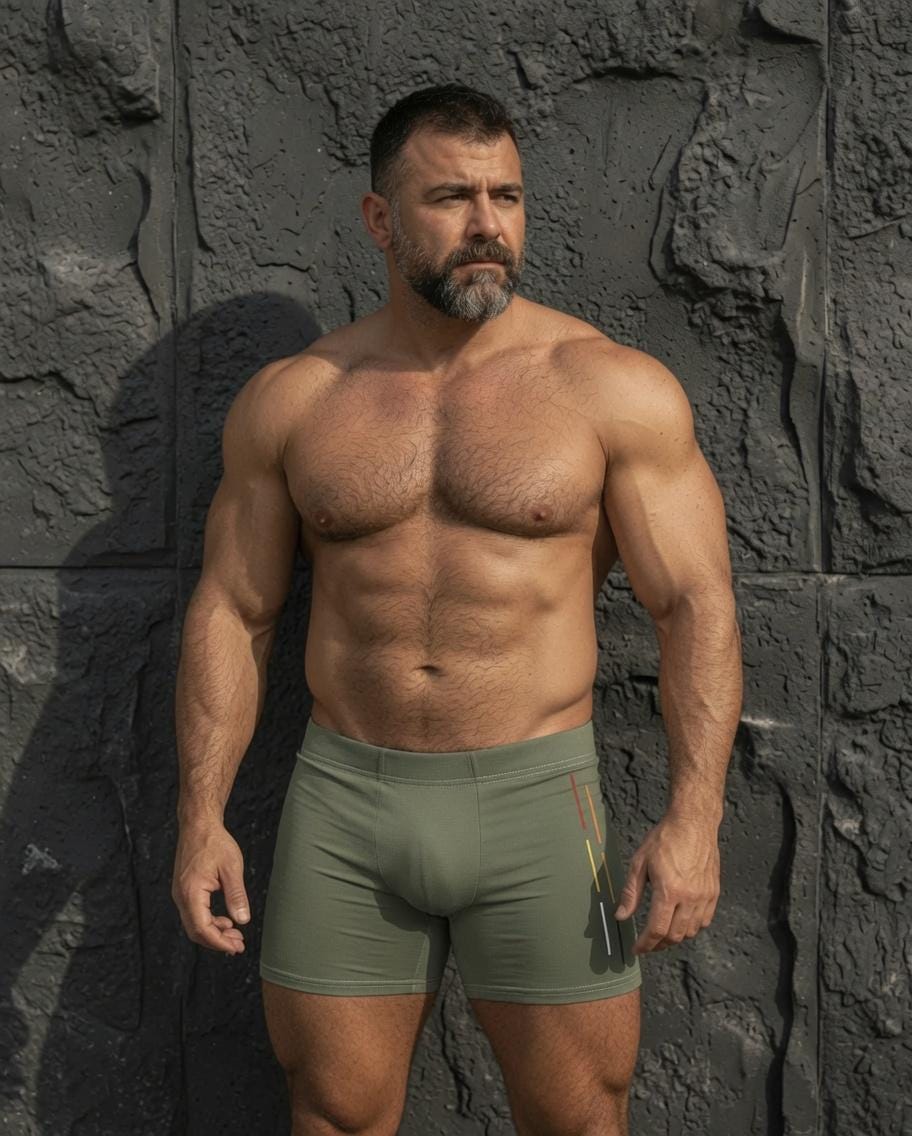 Olive Minimalist Men’s Boxer Briefs | Premium Cotton Underwear | Soft Stretch Boxer Shorts | Modern Everyday Essentials