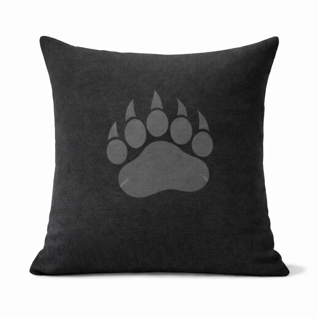 Turcobear Velvet Bear Paw Print Pillow - Modern Accent Cushion