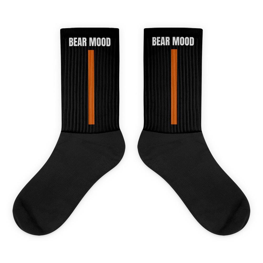 turcobear Left Code Crew Socks Black Orange Stripe