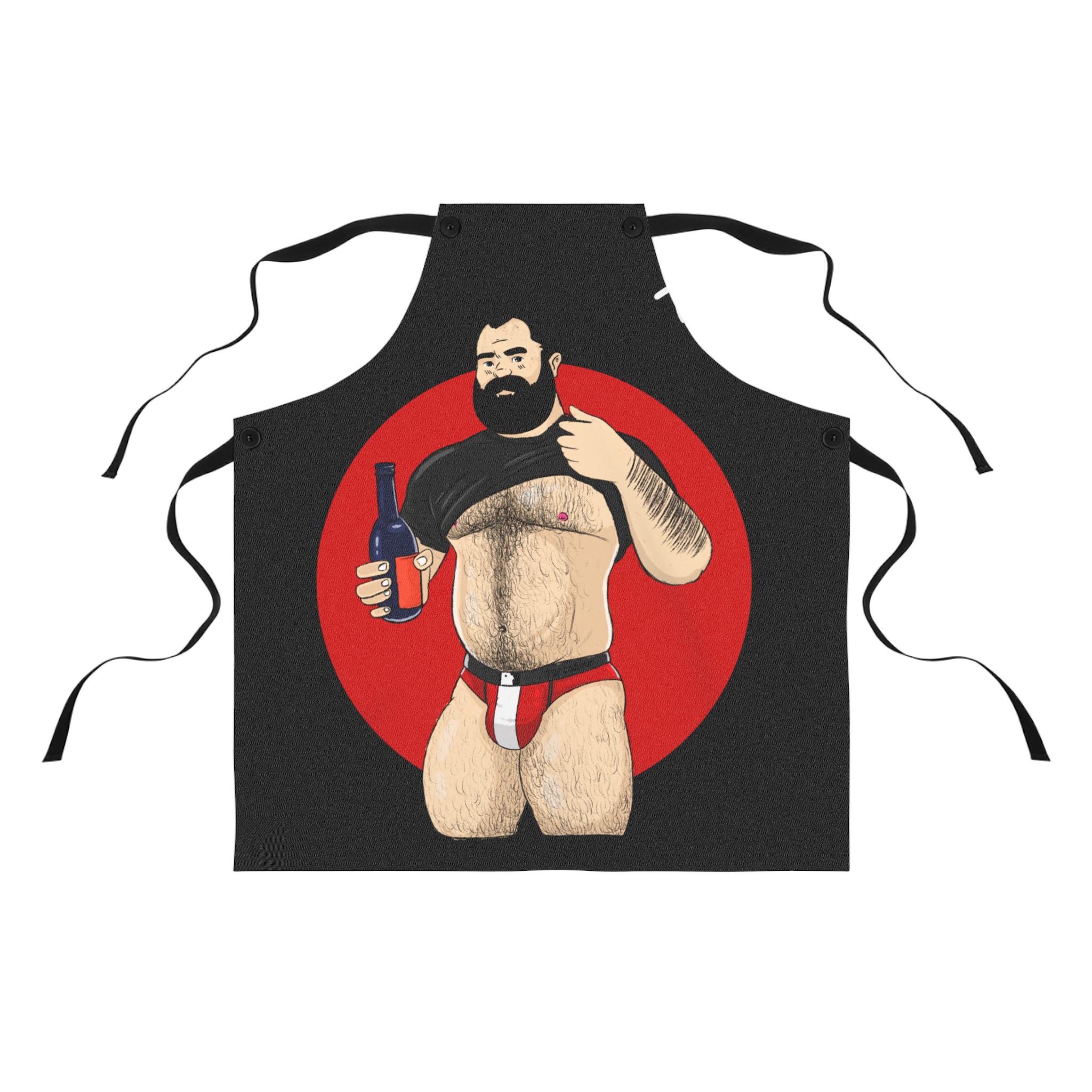 Funny Beard Print Apron for Men