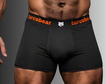Herren Boxer Briefs Schwarz Bequeme Stretch-Unterwäsche Keine Rücknaht Weicher Stützbeutel Atmungsaktive Passform Alltag Unterwäsche