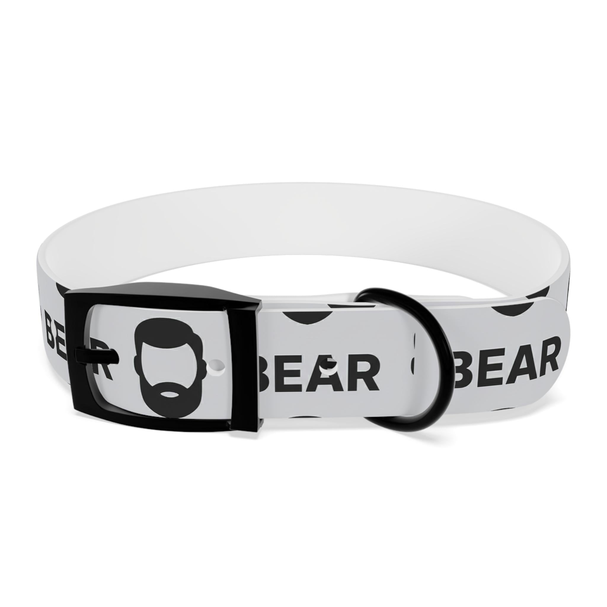 Turcobear BEAR Text Dog Collar -  Monochrome TPU