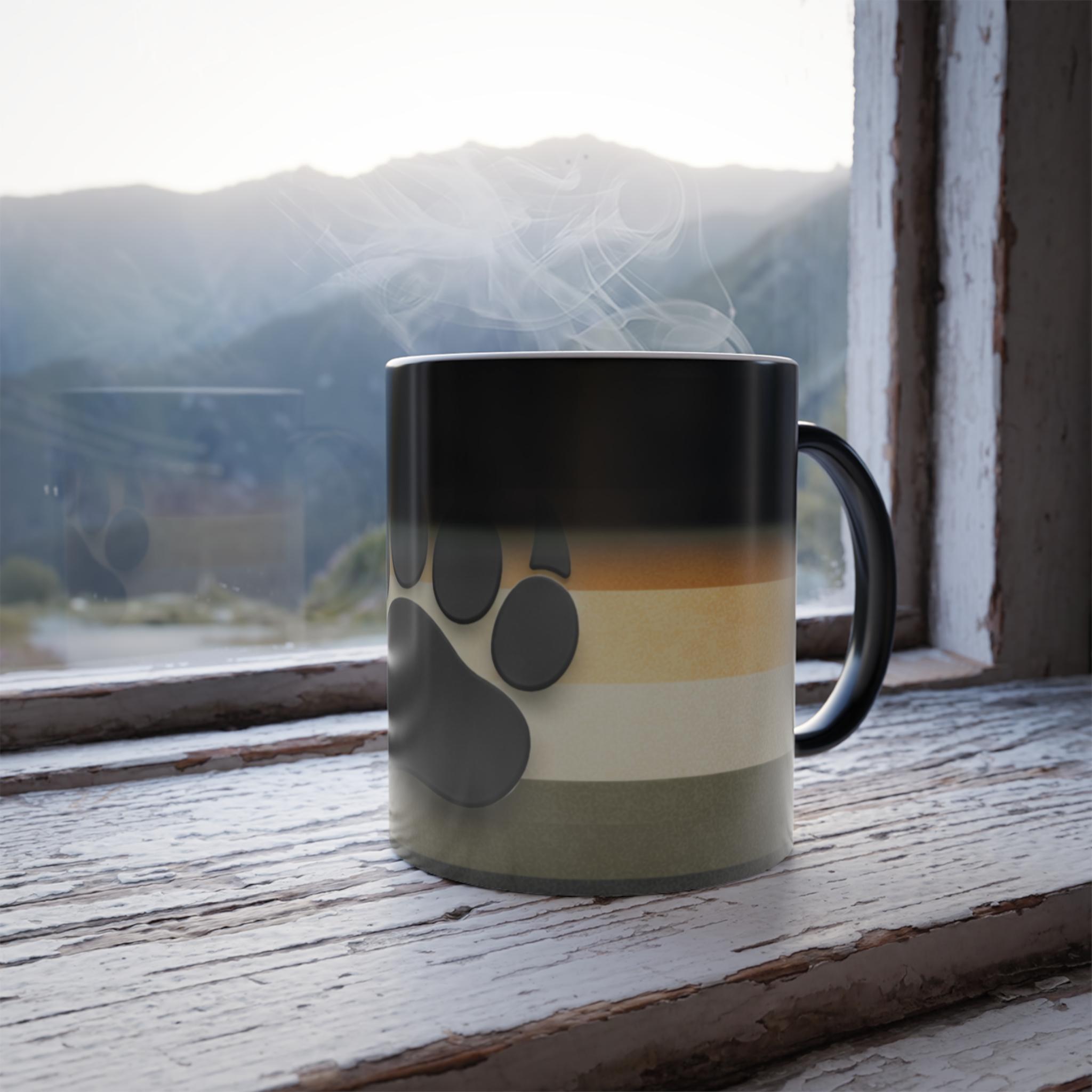 Bear Paw Mosaic Color Changing Mug -  Heat Reveal Magic Coffee Cup