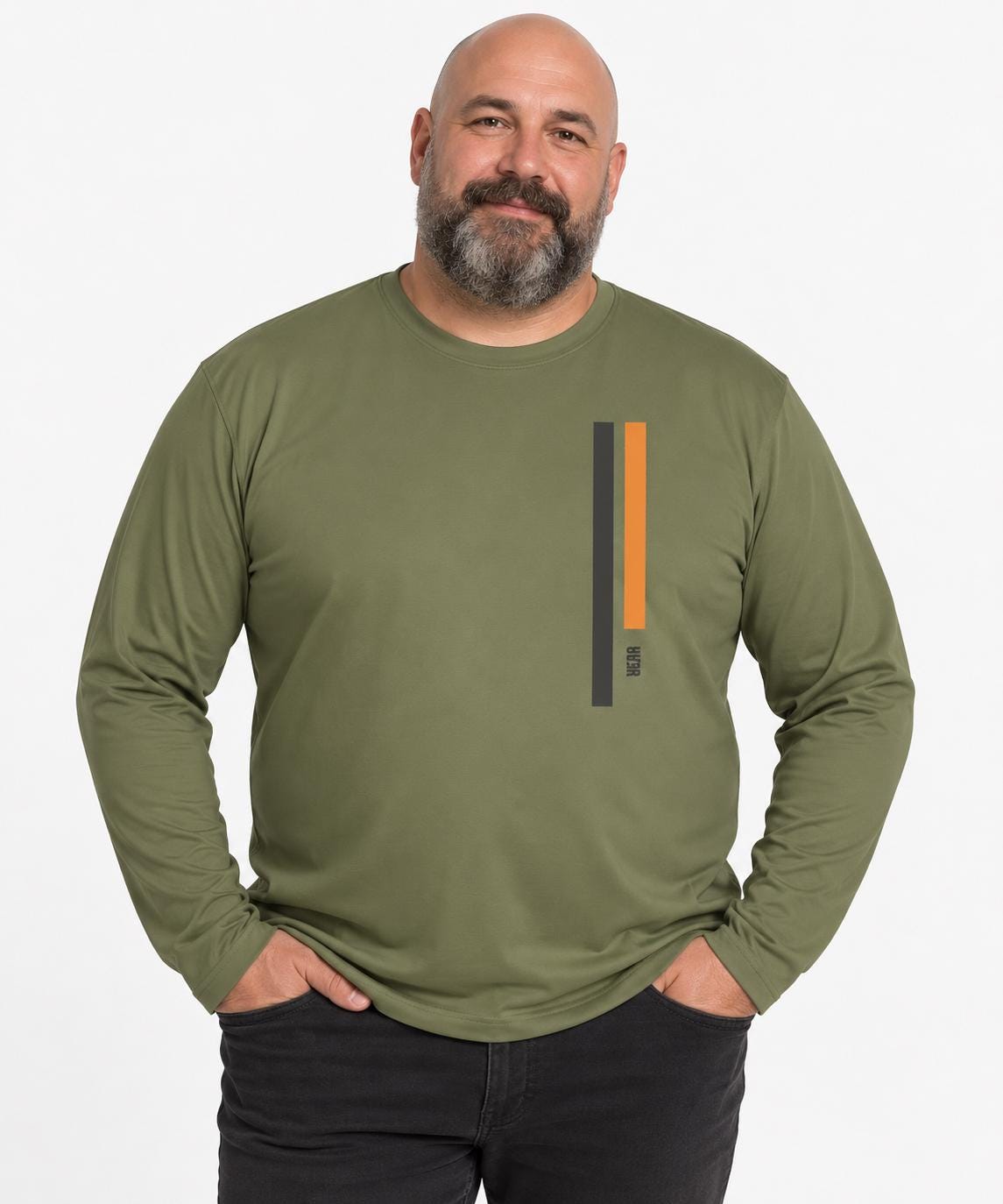 Mens Bear Graphic Long Sleeve Shirt  Gay Bear Minimalist Tee, turcobear