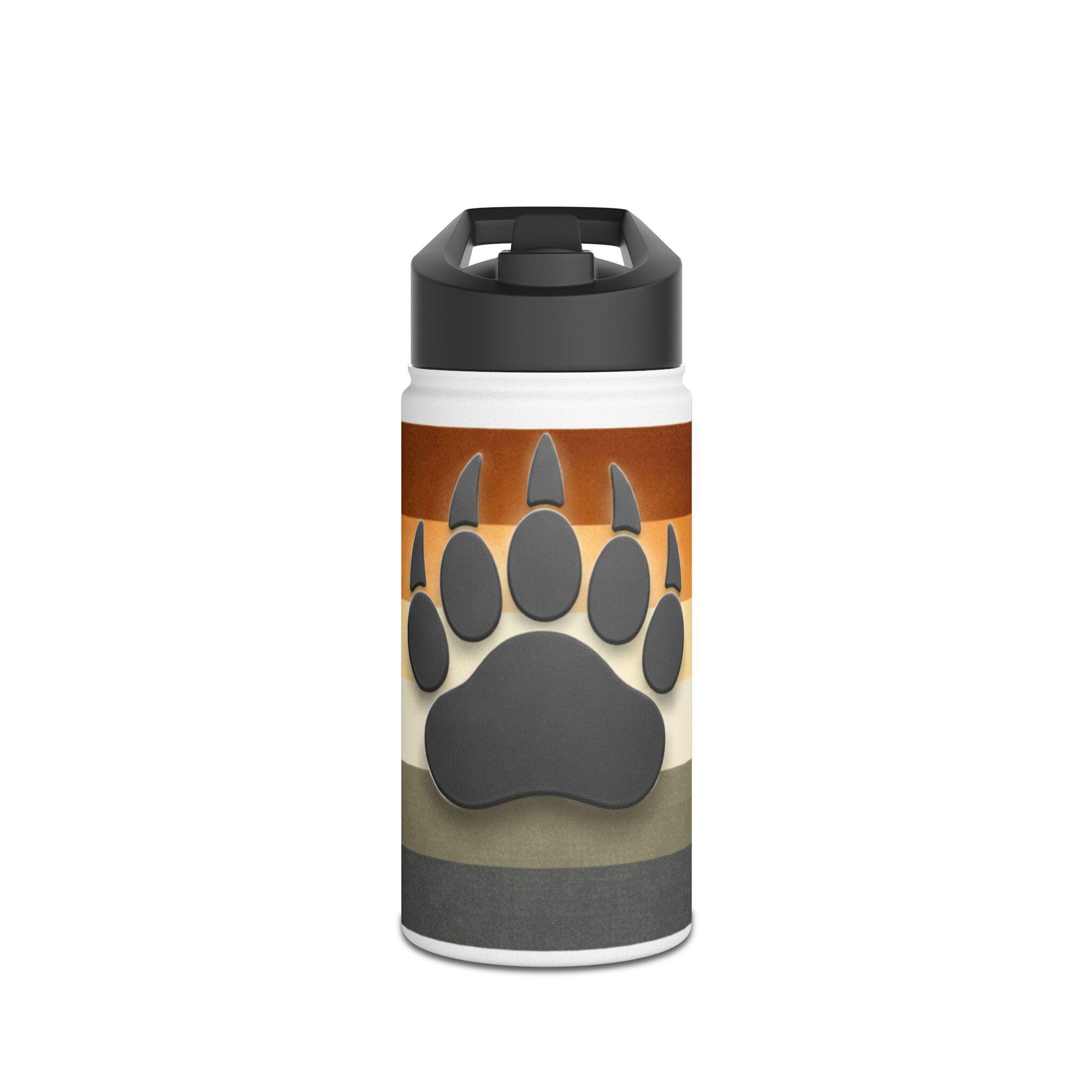 Bear Paw Stainless Steel Water Bottle Double Wall Insulated Reusable