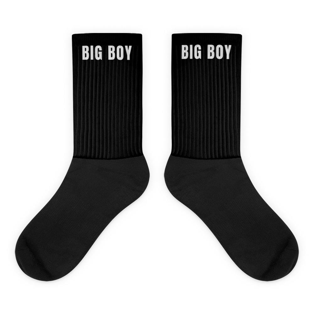 Big Boy Crew Socks: Minimal Black Streetwear Cotton Blend