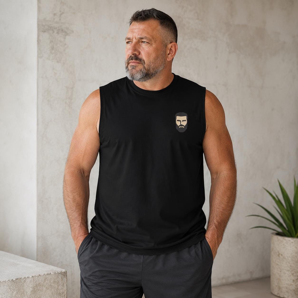 Minimal Bear Icon Muscle Tank