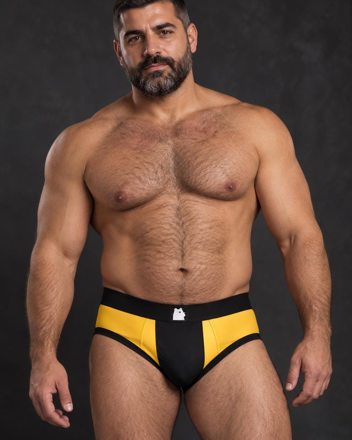 Mens Yellow Black Boxer Briefs Cotton Stretch Color Block Underwear turcobear