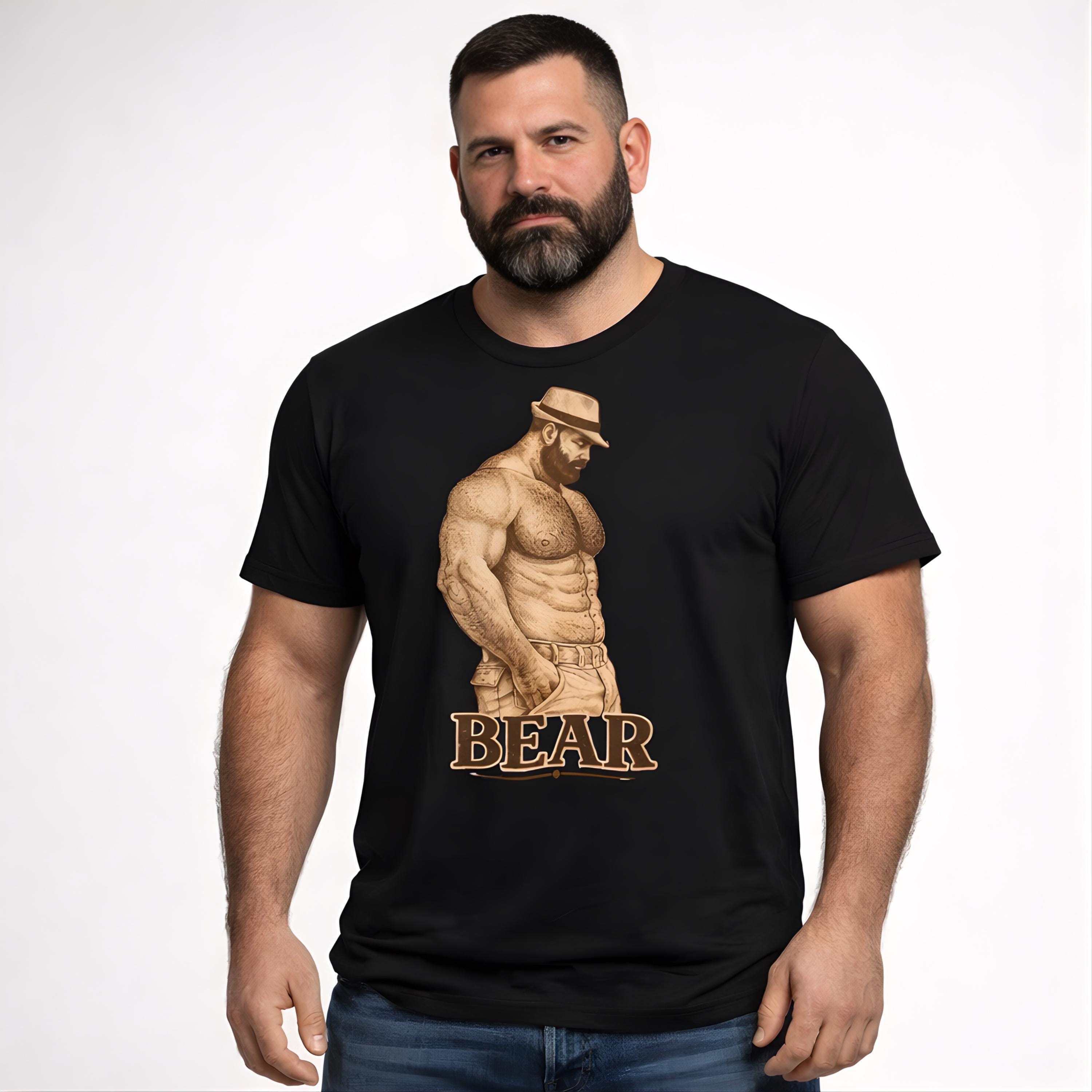 Mens Vintage Bear Graphic T-Shirt: Masculine Bear Pride Tee