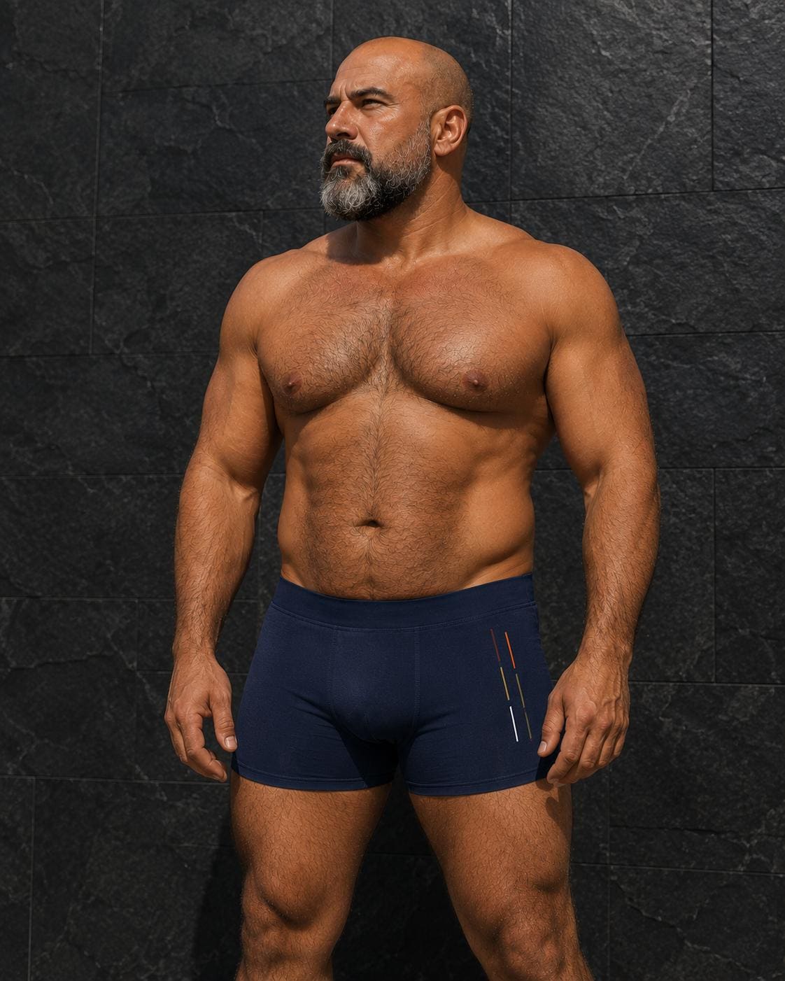 TurcoBear Navy Minimal Stripe Boxer Briefs