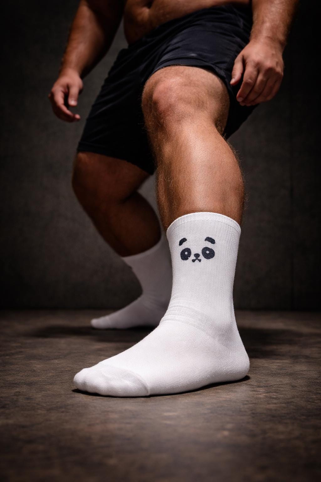 Mens White Crew Socks Minimal Stripe Cotton Gym Socks Streetwear EU