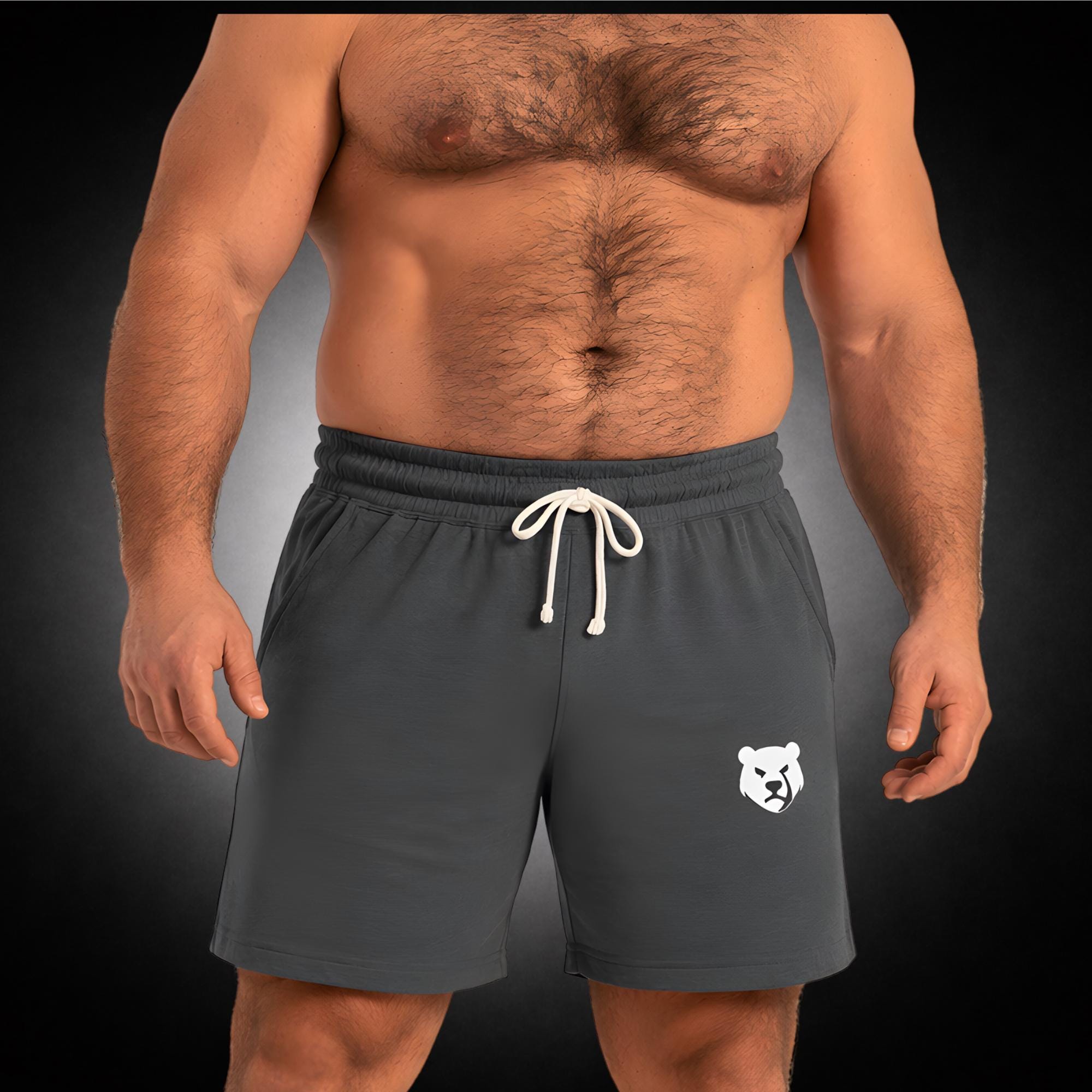 Men's Bear Logo Cotton Lounge Shorts