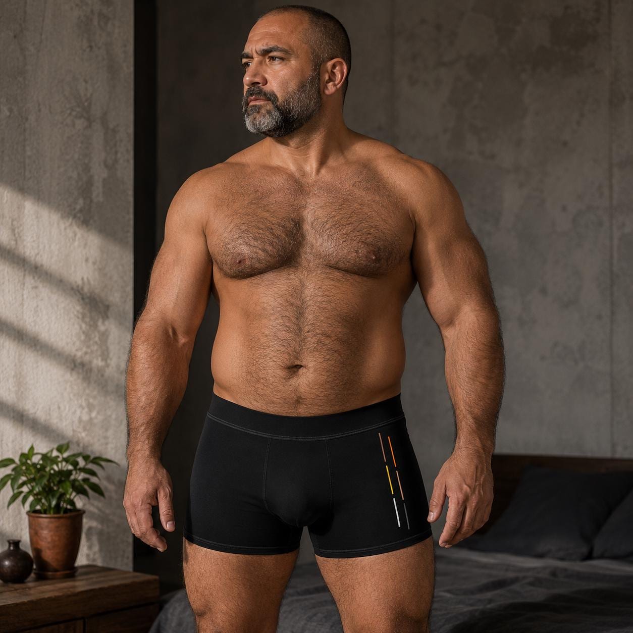 TurcoBear Men’s Black Boxer Briefs | Minimal Gradient Stretch Underwear