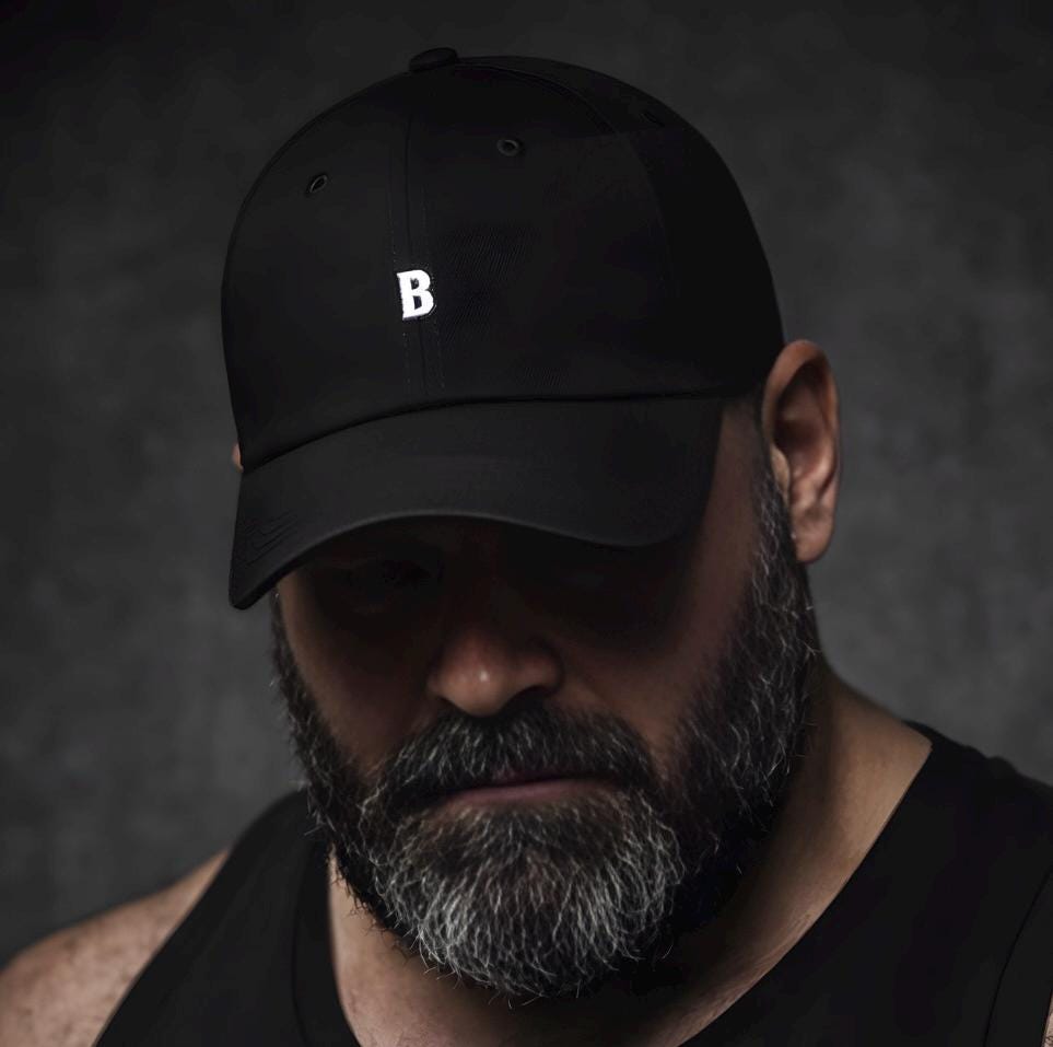 Black Dad Cap Mens Minimal Embroidered Cotton Hat
