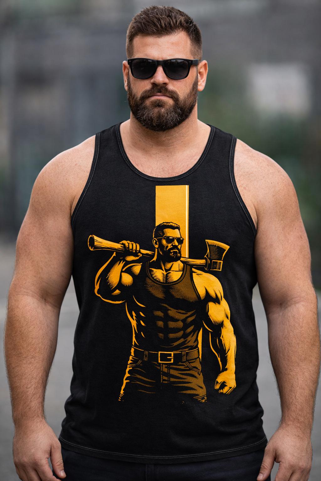 Mens Bear Tank Top Gym Shirt Masculine Muscle Bear Streetwear turcob