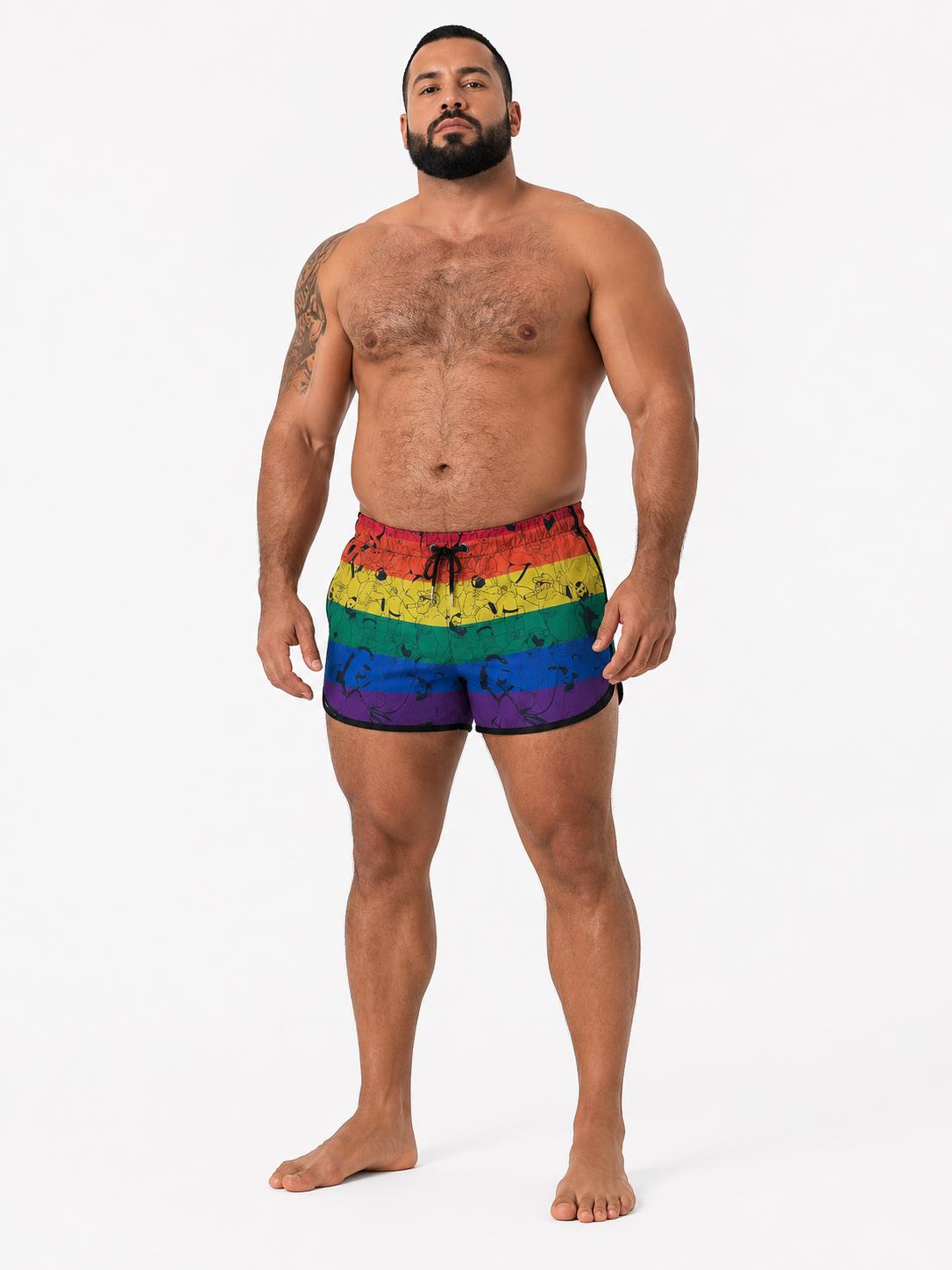 Mens Rainbow Swim Shorts