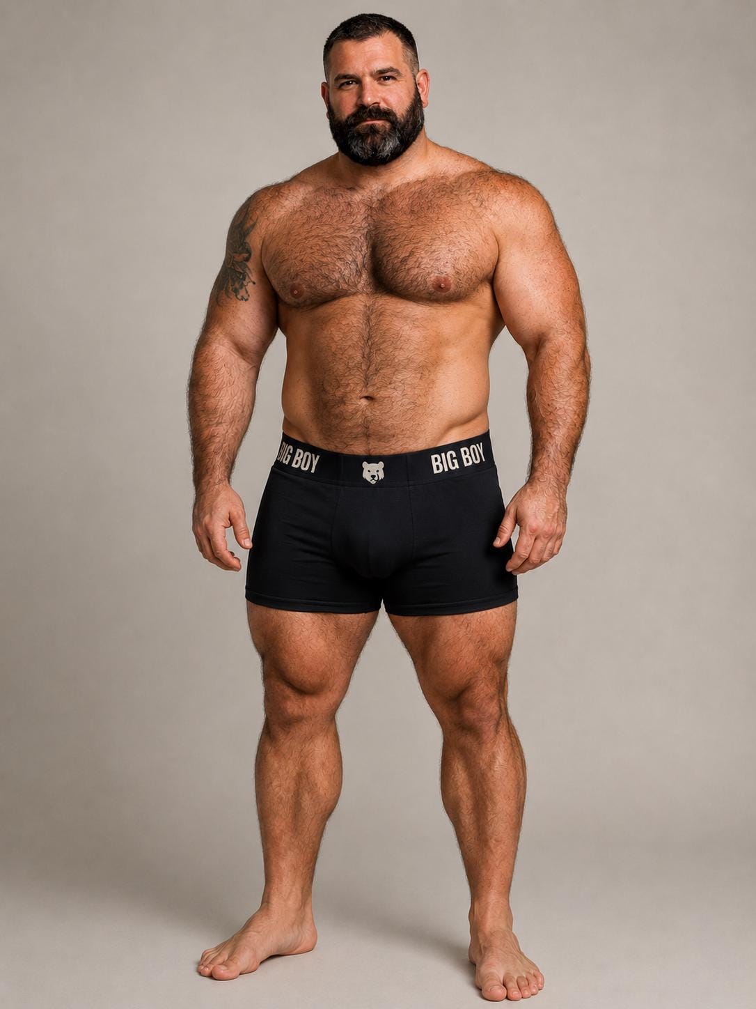 Big Boy Bear Boxer Briefs – Black Men’s Underwear