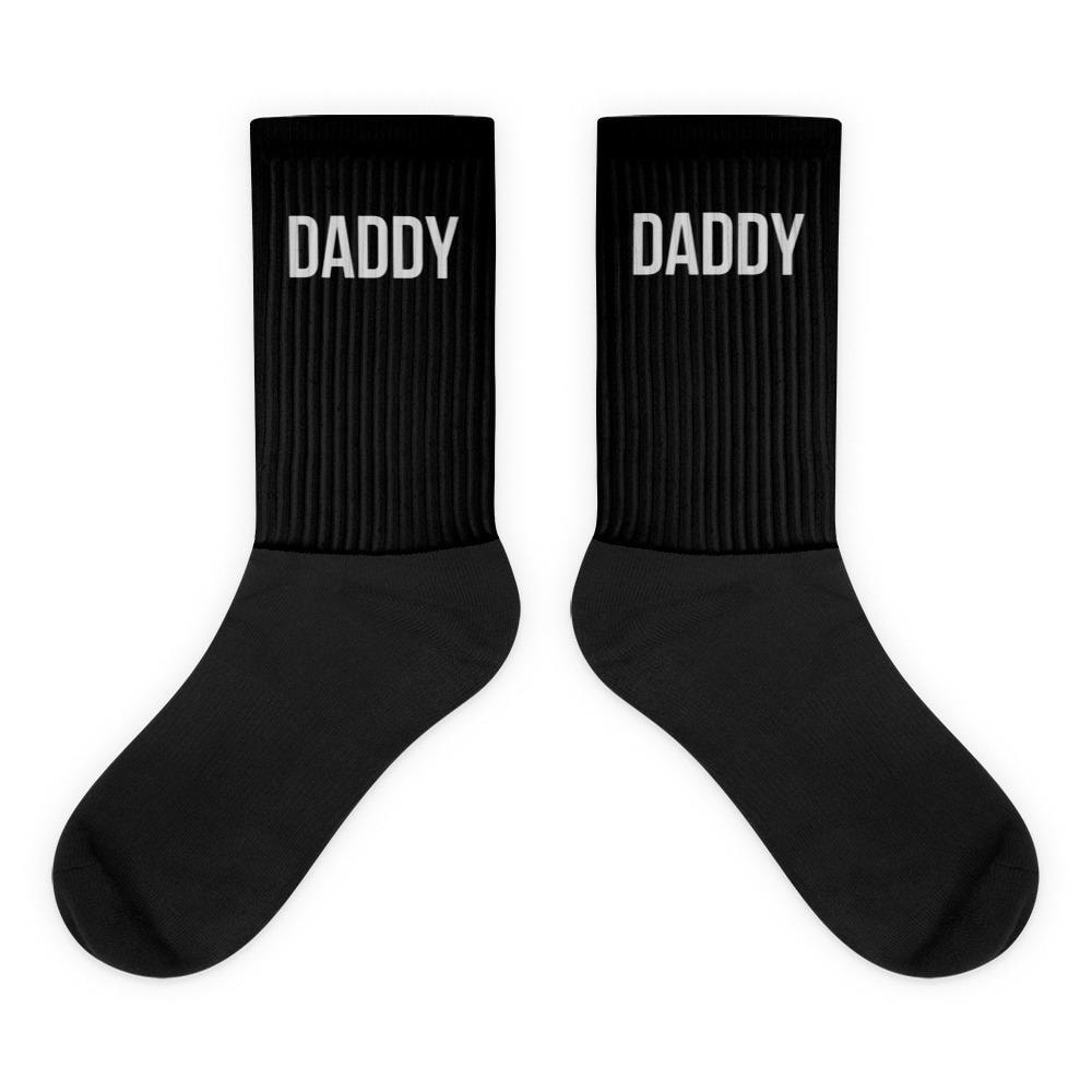 Black Crew Socks DADDY Text Mens Cotton Socks Streetwear Gay Bear St
