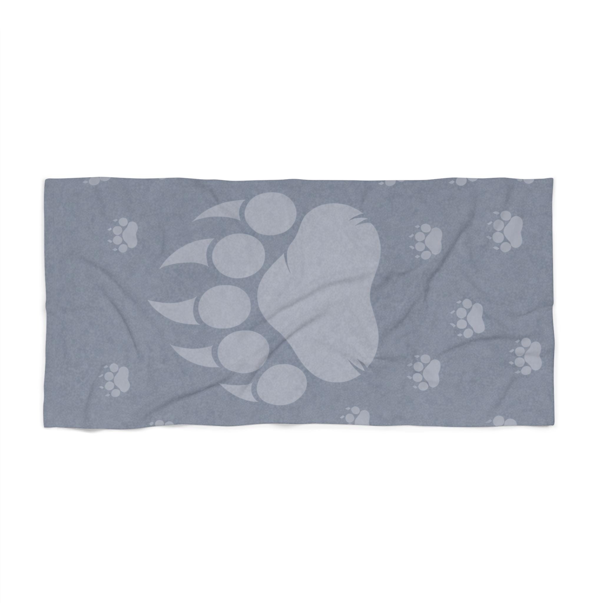 Turcobear Gray Bear Paw Beach Towel