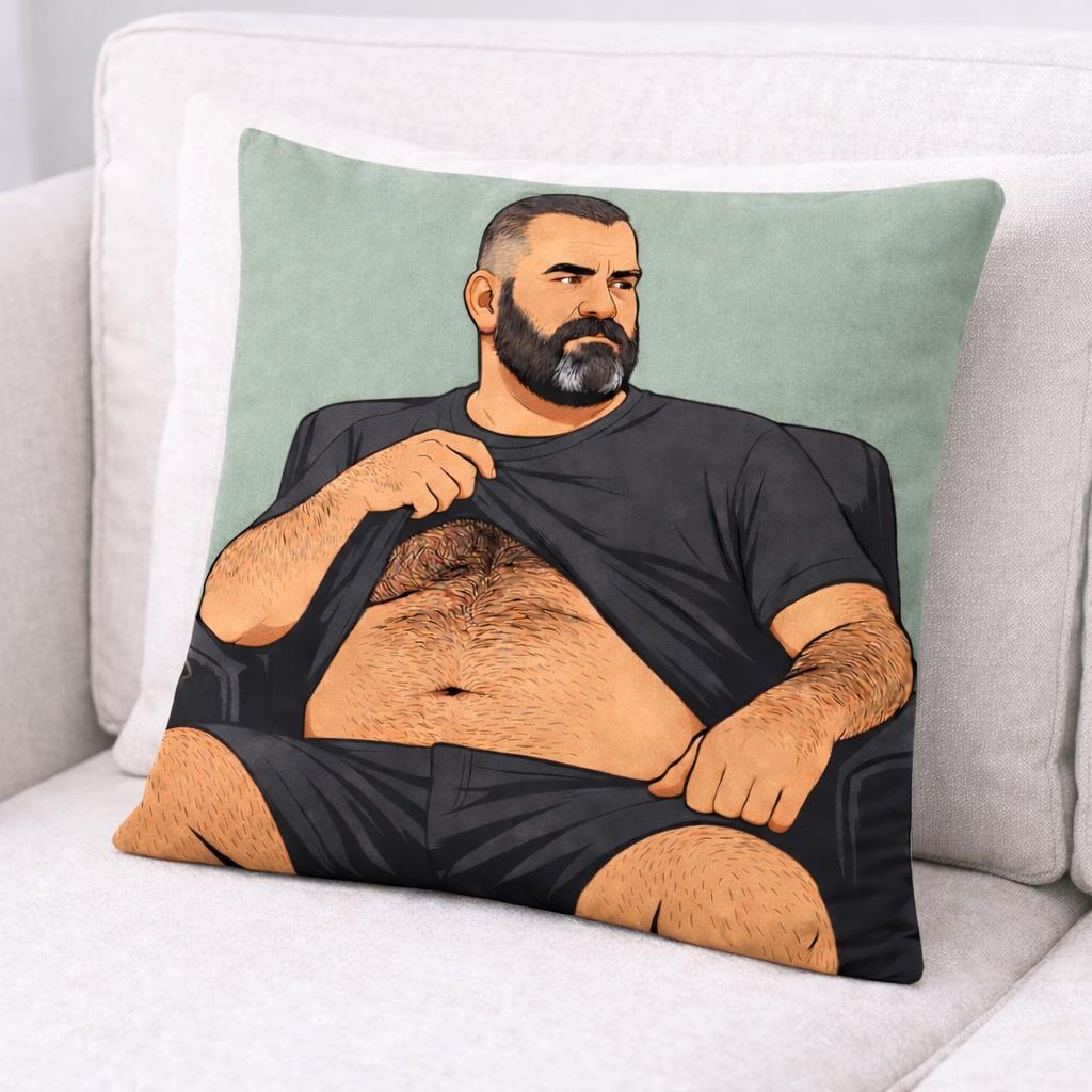 Muscle Bear Portrait Pillow