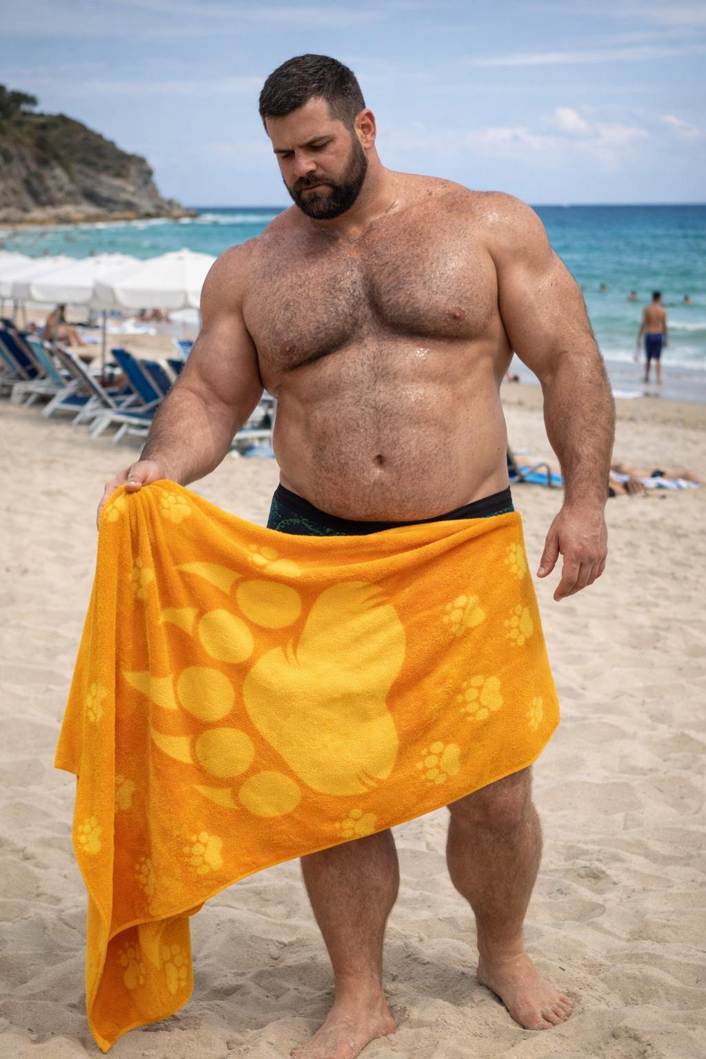 Bear Paw Graphic Beach Towel