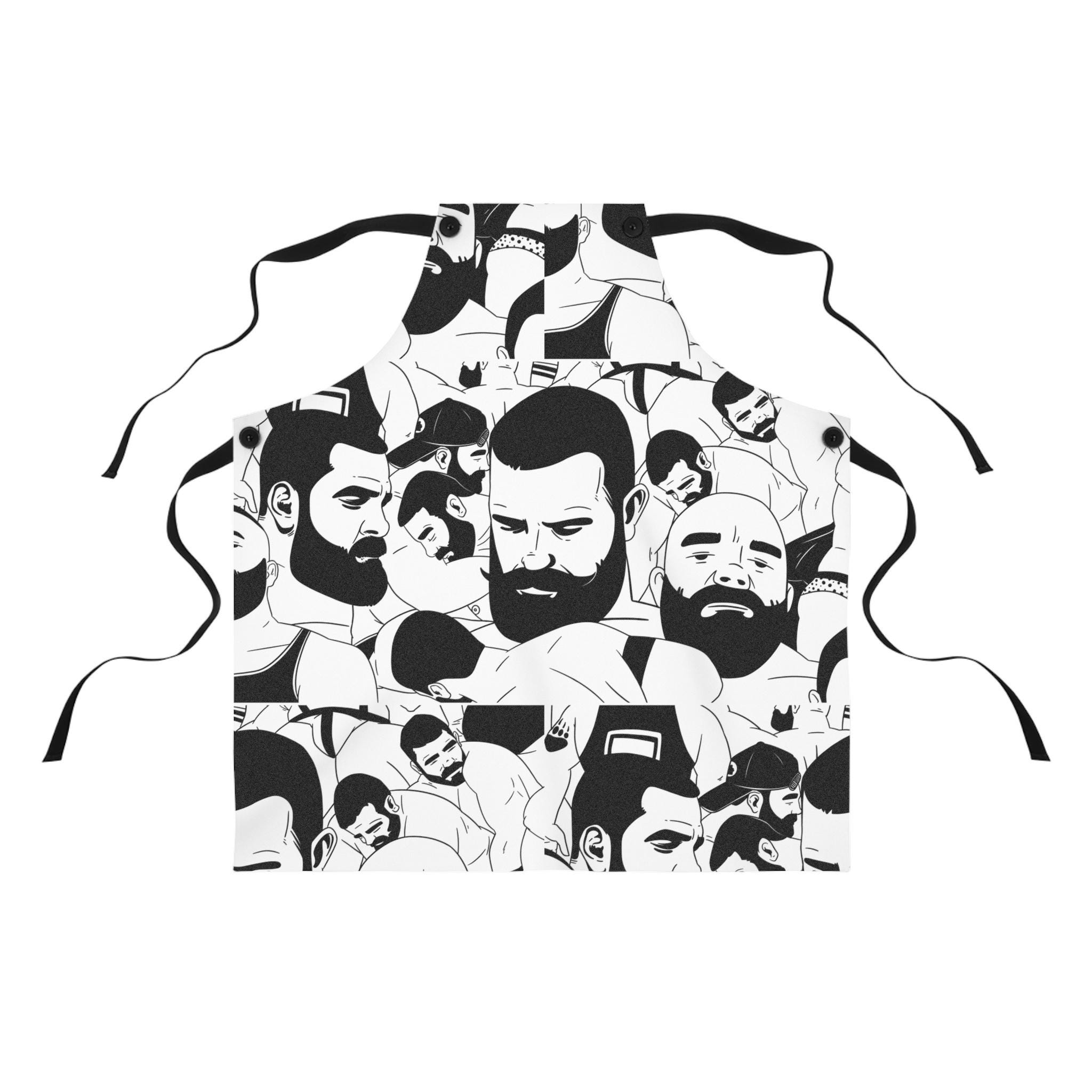 Funny Beard Print Apron