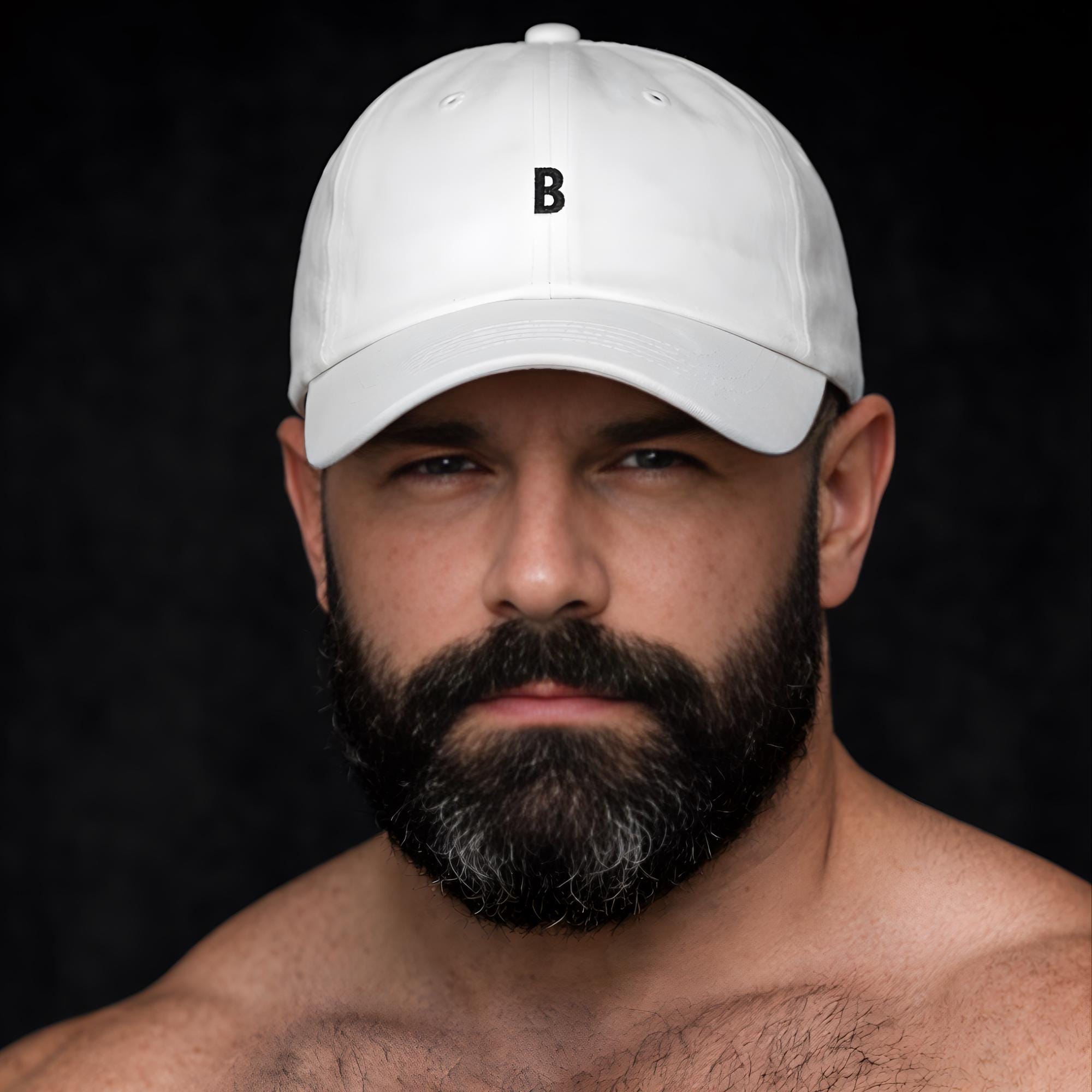 White Dad Cap Mens Minimal Embroidered Cotton Hat