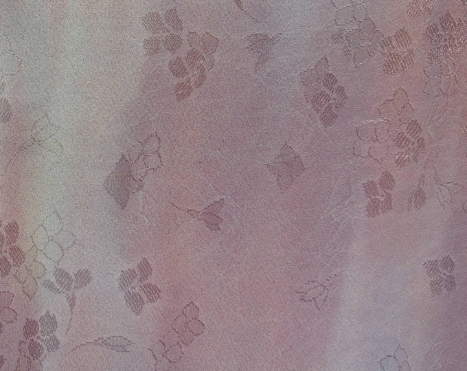 Vintage Japanese silk kimono fabric 92 cm x 36 cm  pink ombre woven flowers 36" x 14"