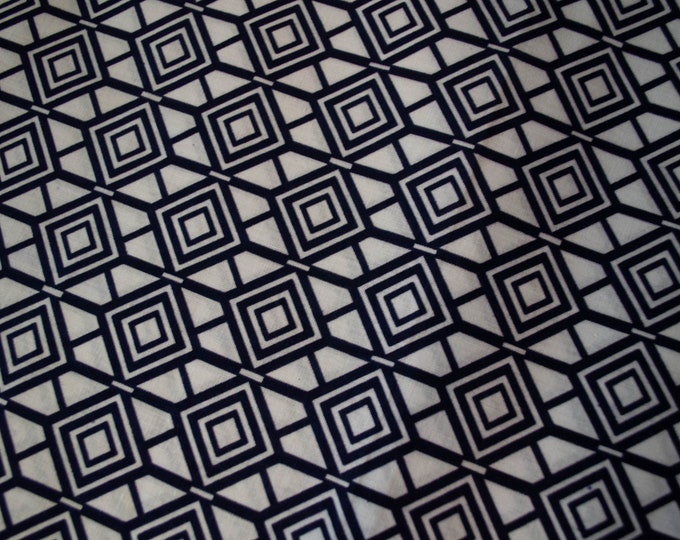 Japanese kimono indigo blue and white cotton yukata fabric 92 cm x 36 cm abstract geometric pattern