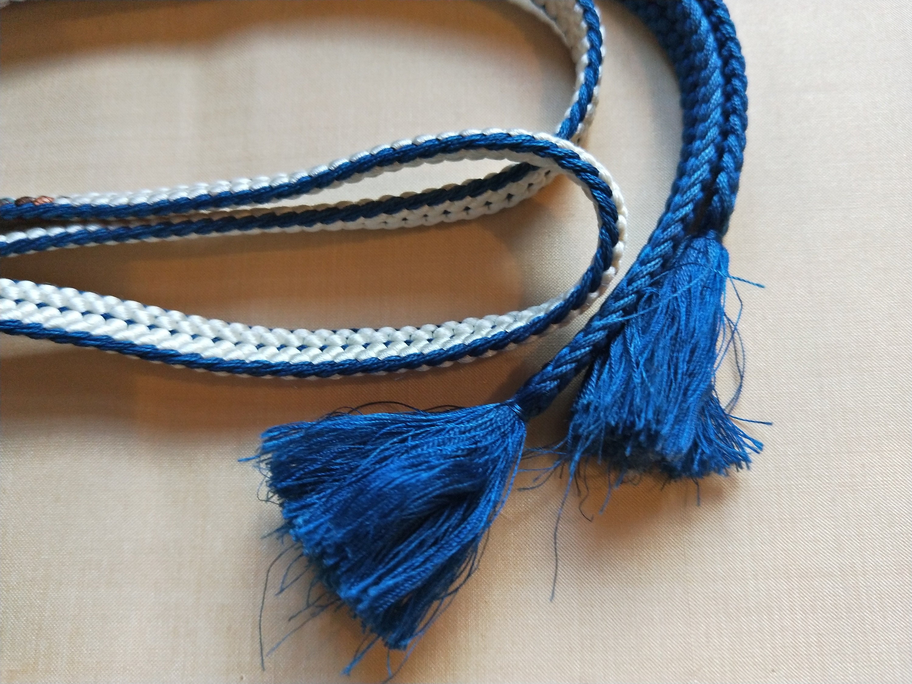 Vintage Japanese silk kumihimo obijime cord for obi woven multi colour