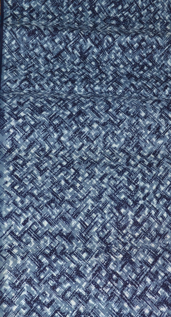 Japanese Kimono Indigo Blue and White Cotton Yukata Fabric Etsy