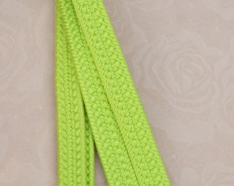 Vintage Japanese silk kumi-himo obi-jime cord flat bright leaf green type. Unused Handmade, wonderful. Hand woven.