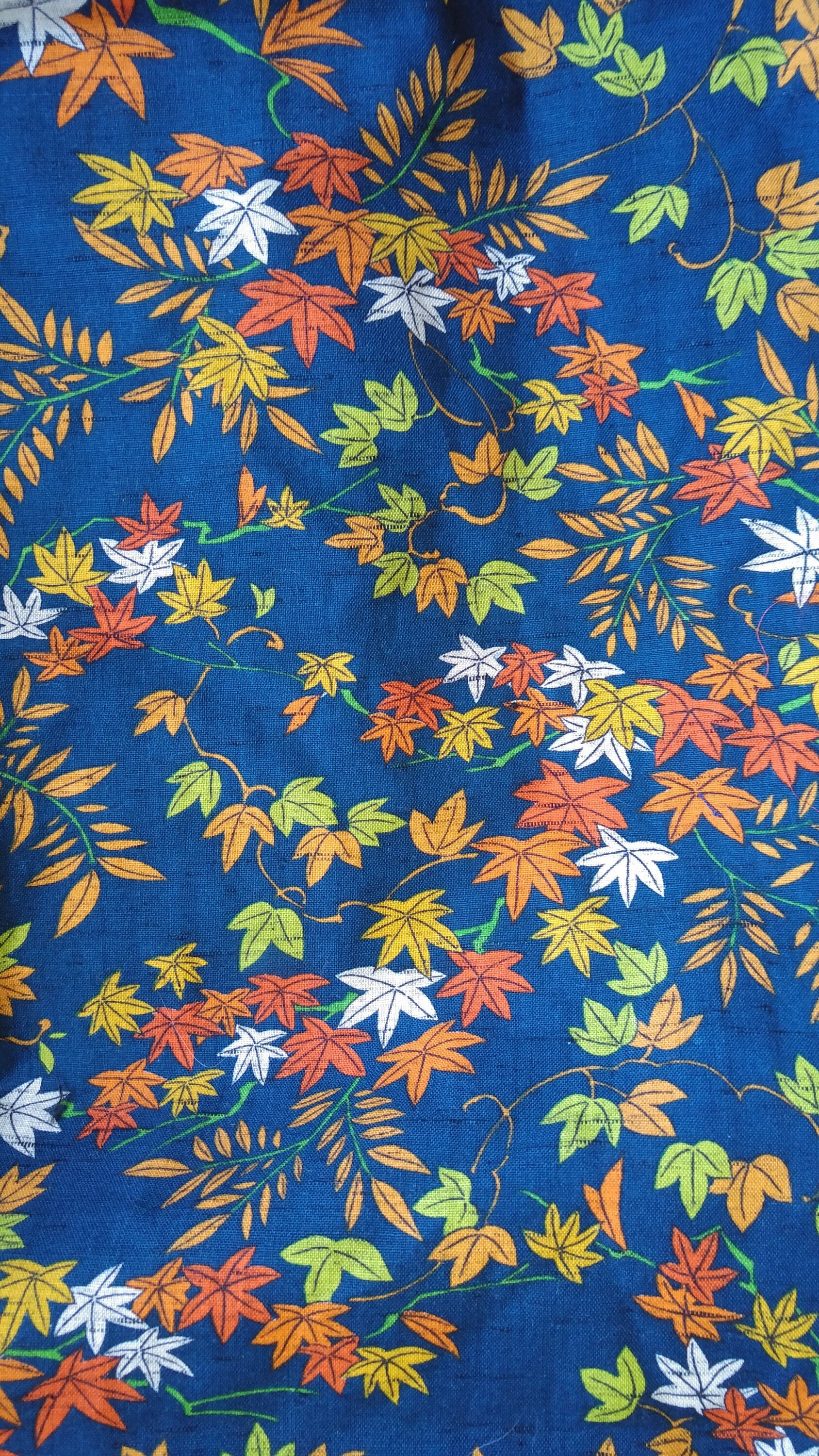 Vintage Japanese wool kimono fabric 140 cm x 36 cm autumn forest of