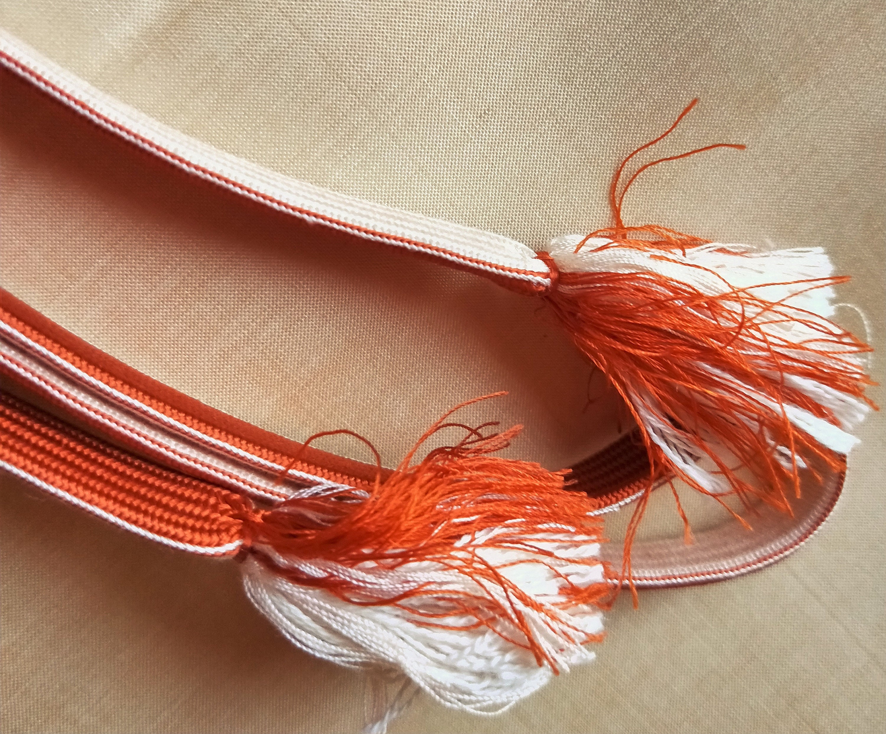 Vintage Japanese silk kumihimo obijime cord for obi soft pale pastel