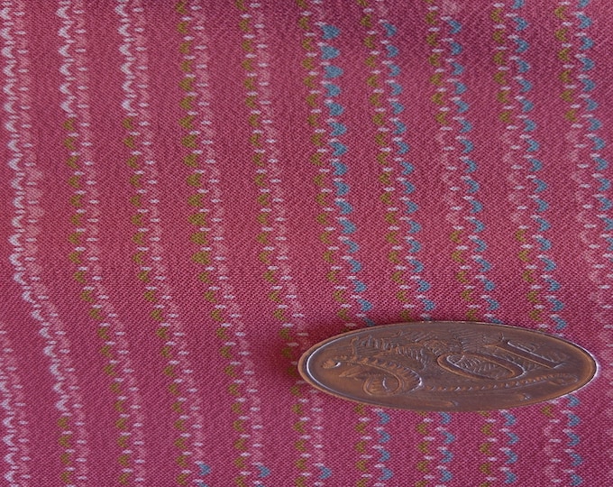 Vintage Japanese silk kimono fabric 92 cm x 36 cm salmon / dusky pink tiny geometric print 36" x 14"