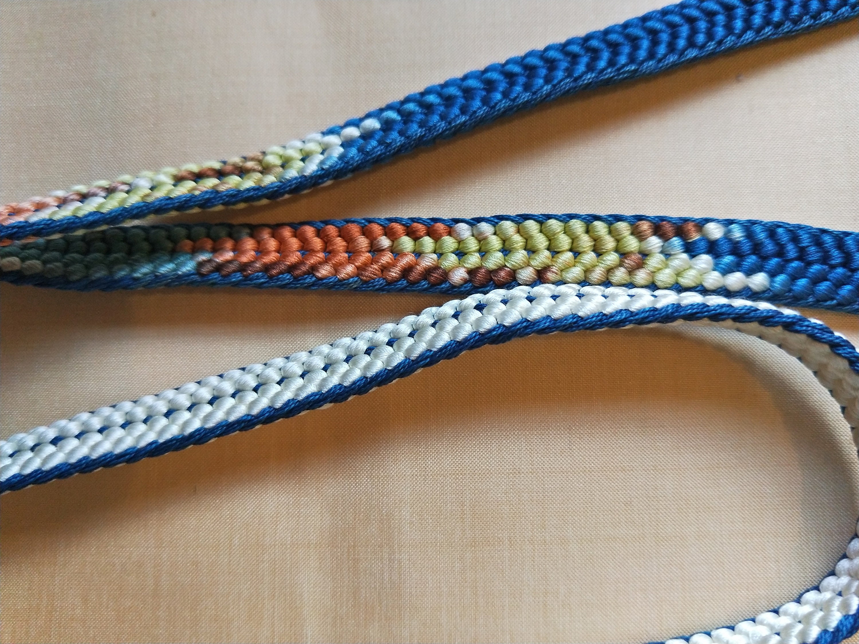 Vintage Japanese silk kumihimo obijime cord for obi woven multi colour