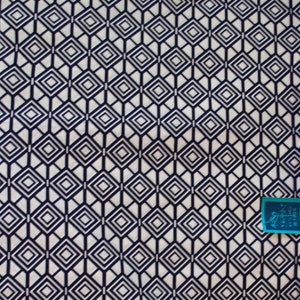 Japanese kimono indigo blue and white cotton yukata fabric 92 cm x 36 cm abstract geometric pattern image 4