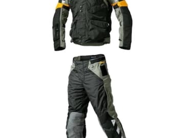 Motorcycle Cordura Textile 2 Piece Suit CE Armour 100% Waterproof Jacket Pants