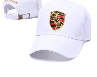 New Porsche Baseball Cap Black Red White Adjustable Luxury Logo Hat